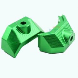 CNC milling aluminum part with green anodized